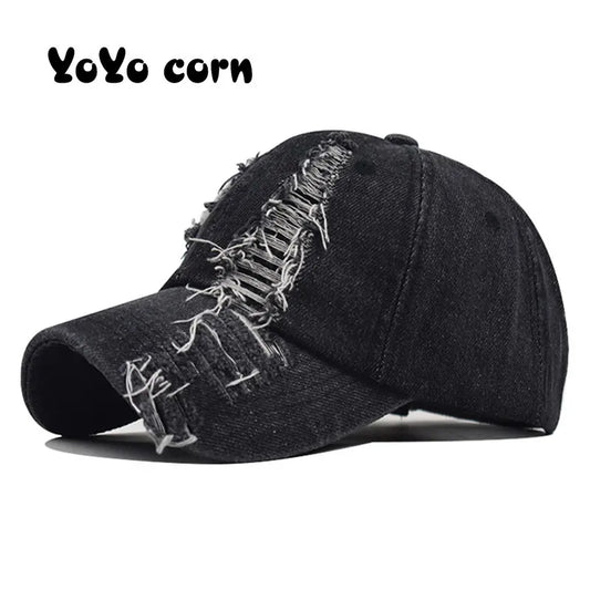 Embroidered Denim Cap
