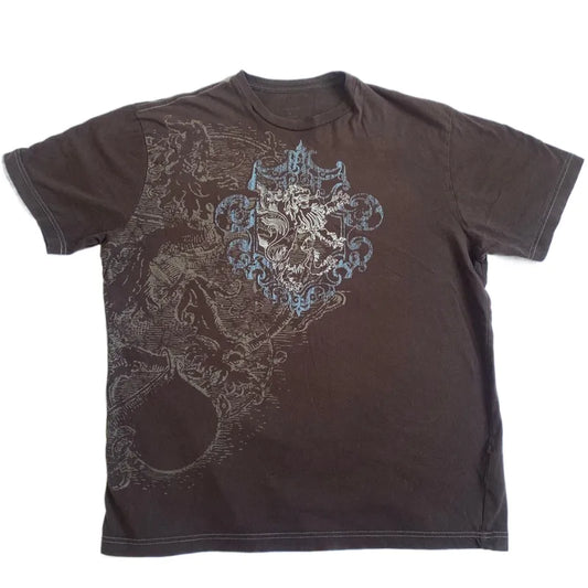 00s Retro Graphic Brown Tee