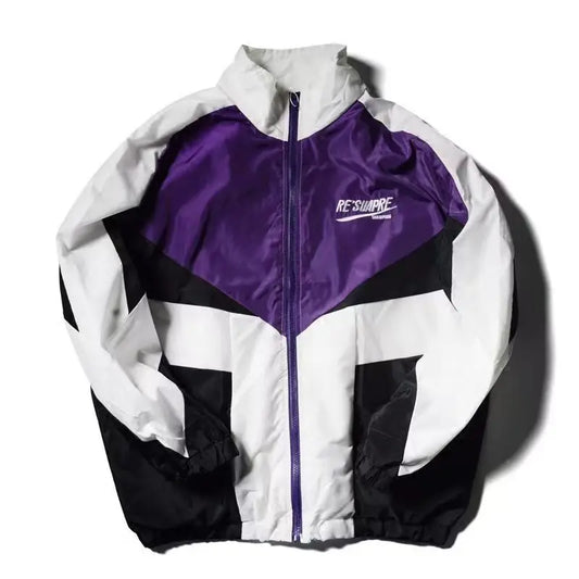 Embroidery Patchwork Windbreaker