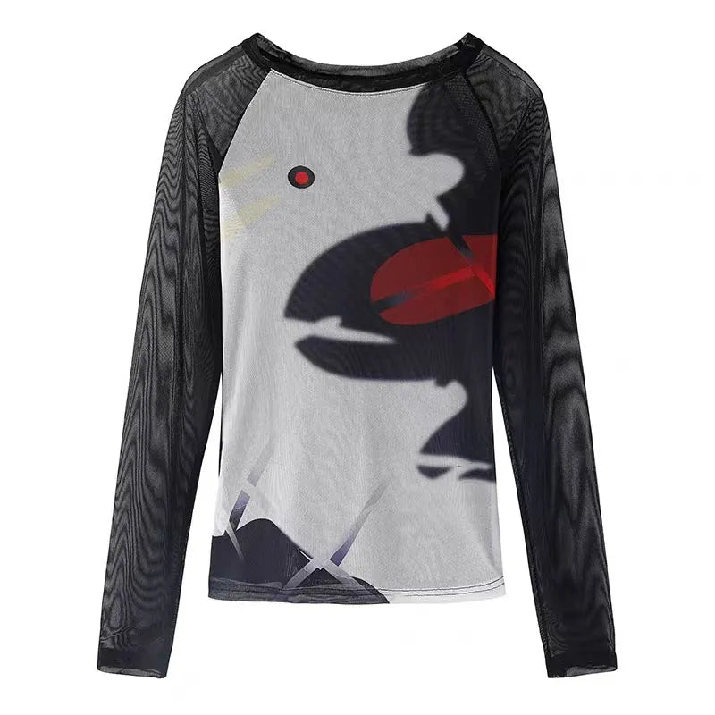 Long Sleeve See-through Top