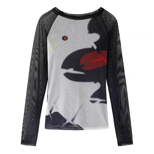 Long Sleeve See-through Top