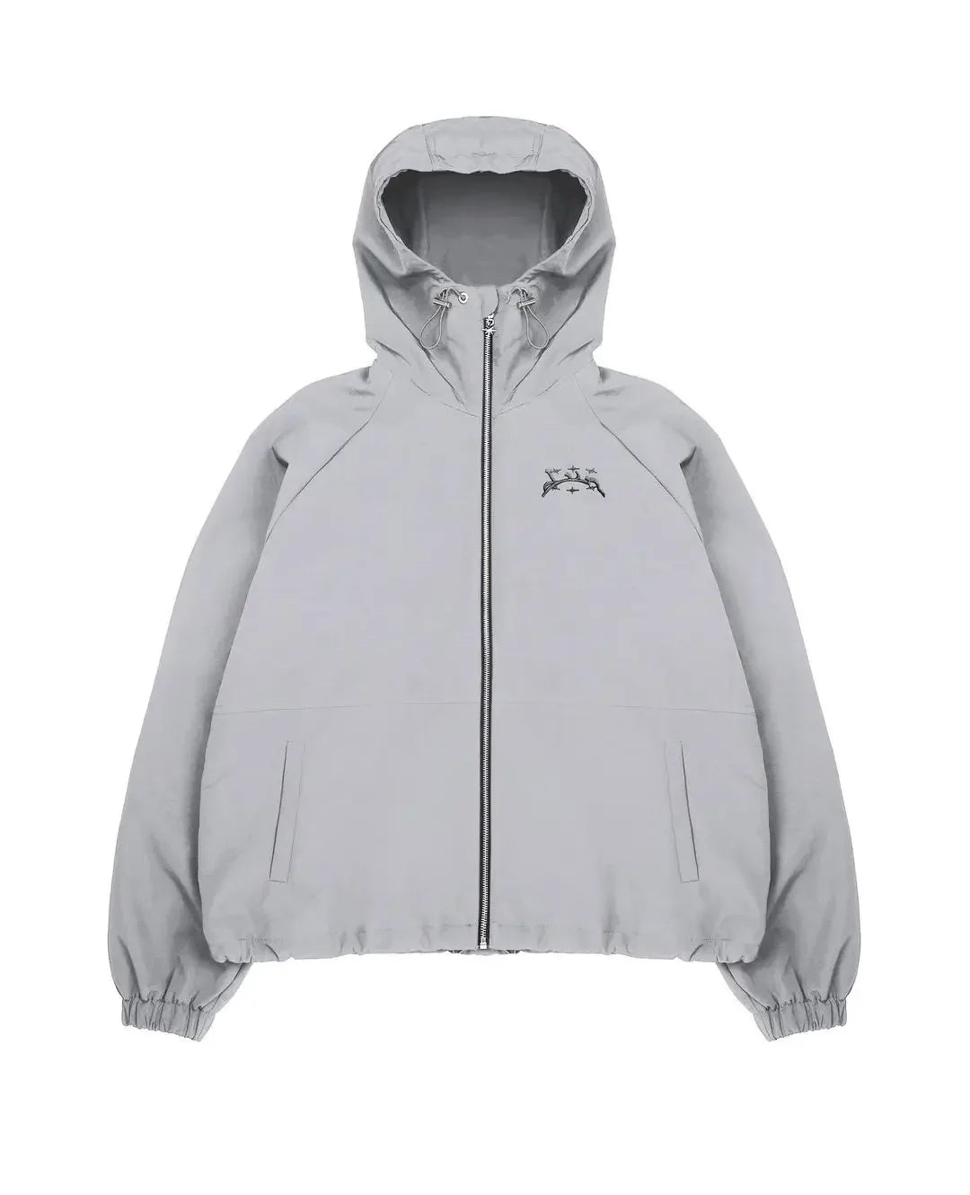 Embroidered Zip Up Windbreaker