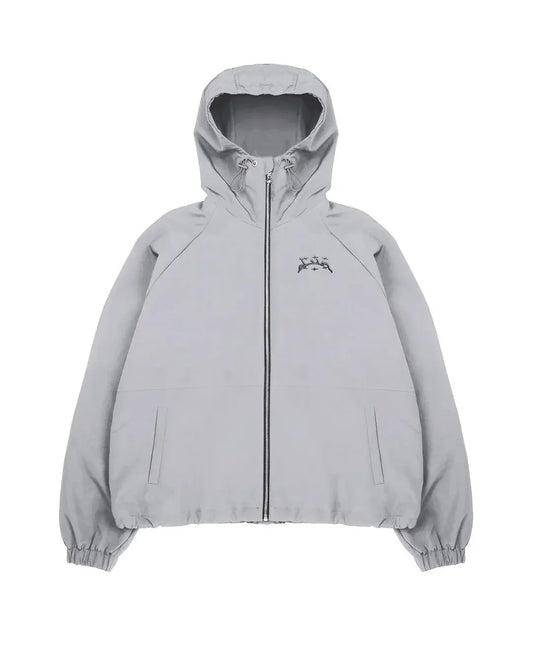 Embroidered Zip Up Windbreaker