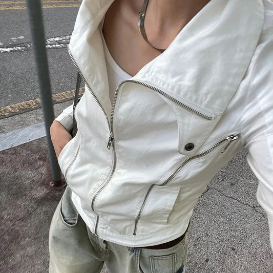 Zip Up Vintage Leather Jacket