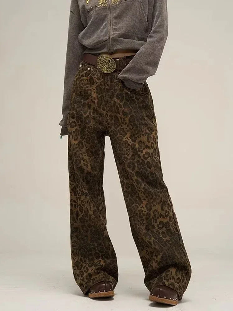 Animal Print Baggy Jeans