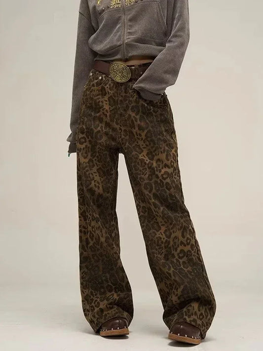 Animal Print Baggy Jeans