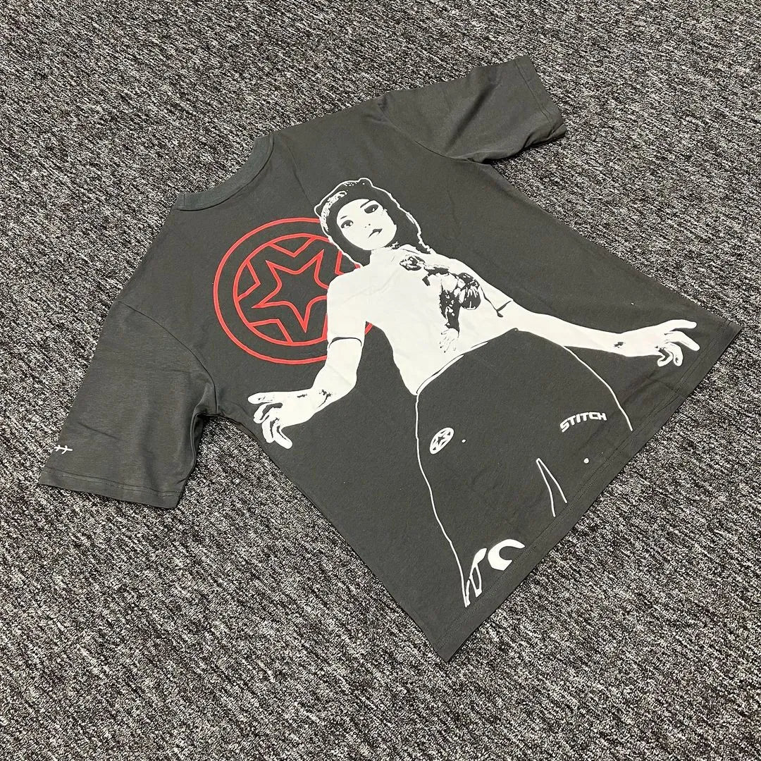 Kawaii Graphic Gray T-shirt