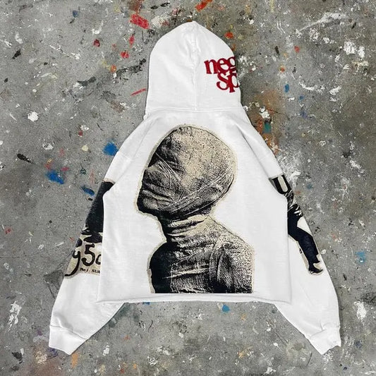 Mummy Print Oversized Hoodie