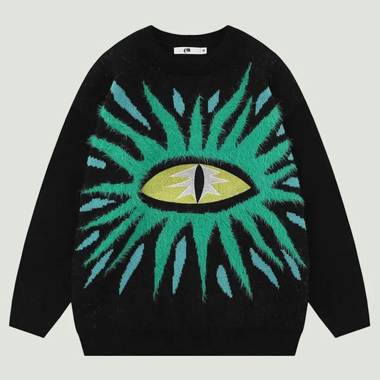 Hip Hop Loose Eye Knit Sweater