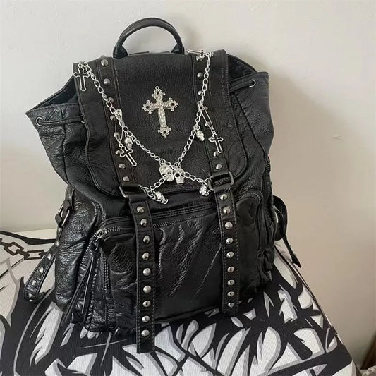 Grunge PU Leather Backpack/Bag