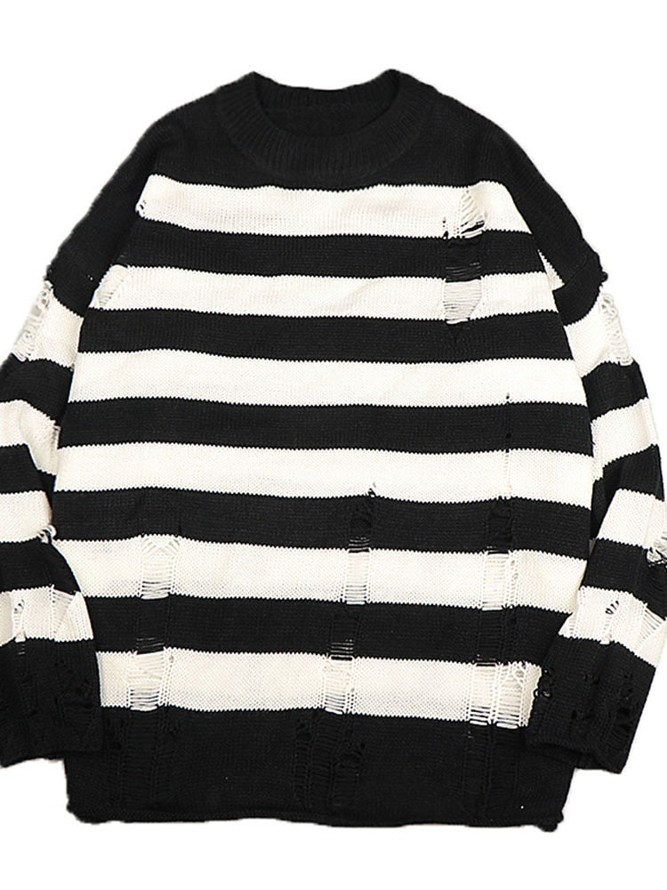 Women's Striped Sweater Y2K, Grunge - Tisso Clothing