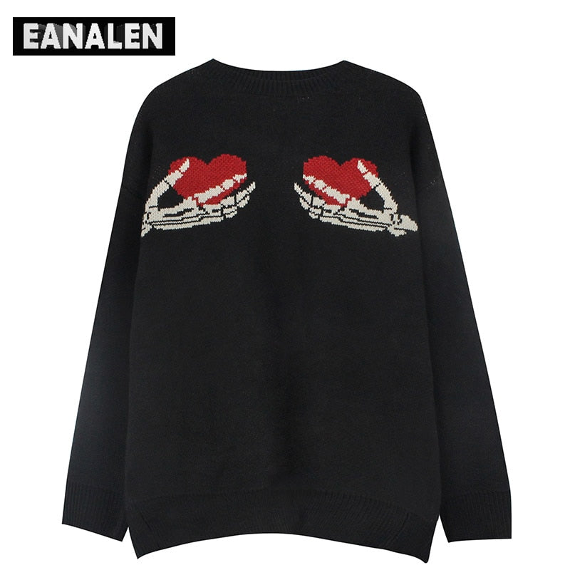 Knitted Skeleton Graphic Sweater