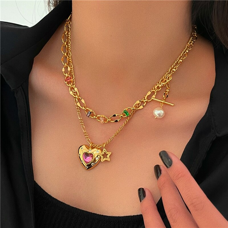 Colorful Heart Star Jewelry Set
