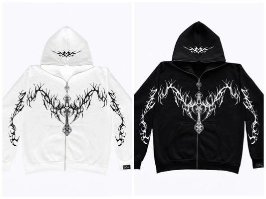 Gothic Clothing Trend Zipper Hoodies - Tisso Clothing
