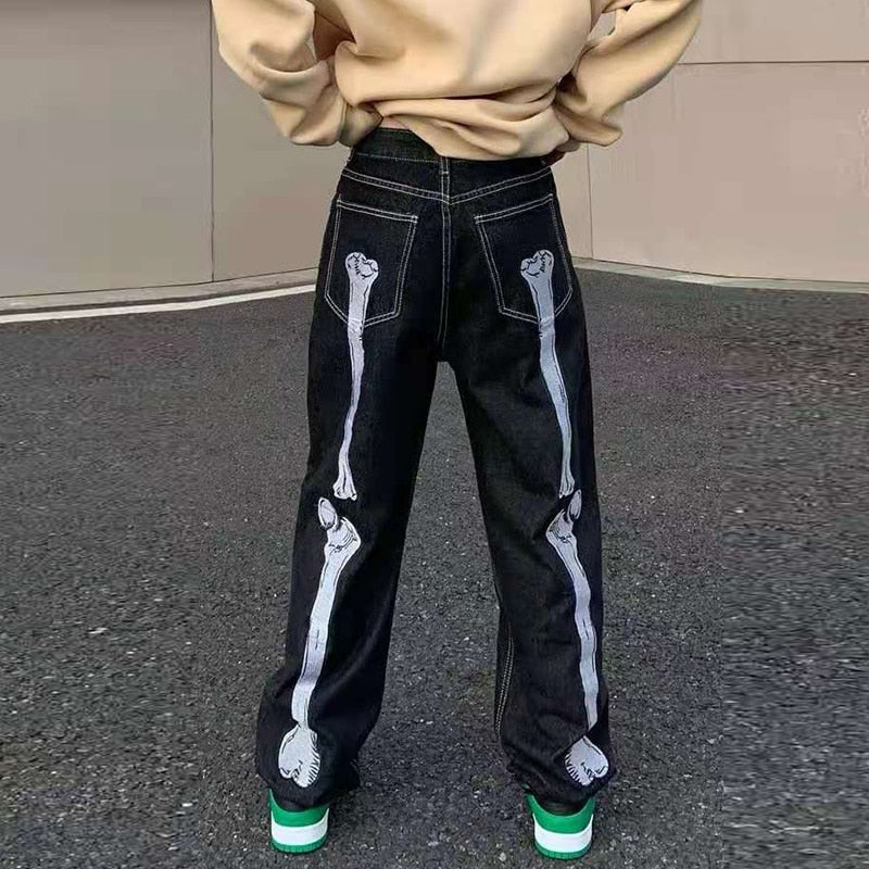 Skull Hand Baggy Jeans
