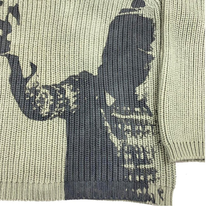 Unique Print Turtle Neck Knit Sweater - Tisso Clothing
