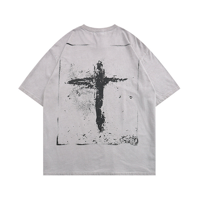 Loose Cross Goth T-Shirt - Tisso Clothing