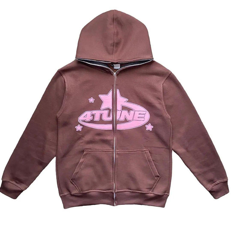 Graphic Zipper Hoodie