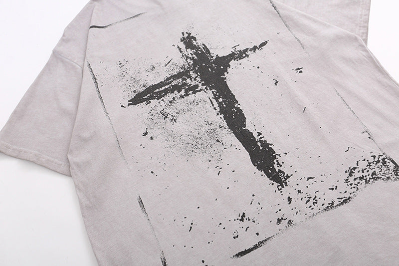 Loose Cross Goth T-Shirt - Tisso Clothing
