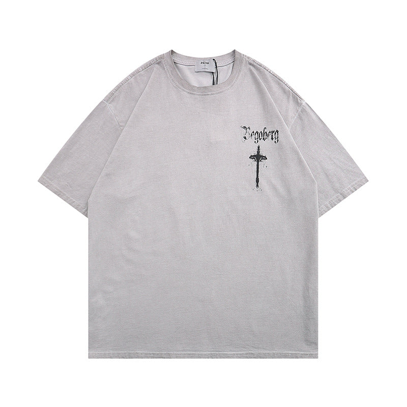 Loose Cross Goth T-Shirt - Tisso Clothing